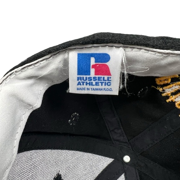 Vintage Pittsburgh Steelers Hat Russell Athletic Black Adjustable NFL Retro - Picture 5 of 5